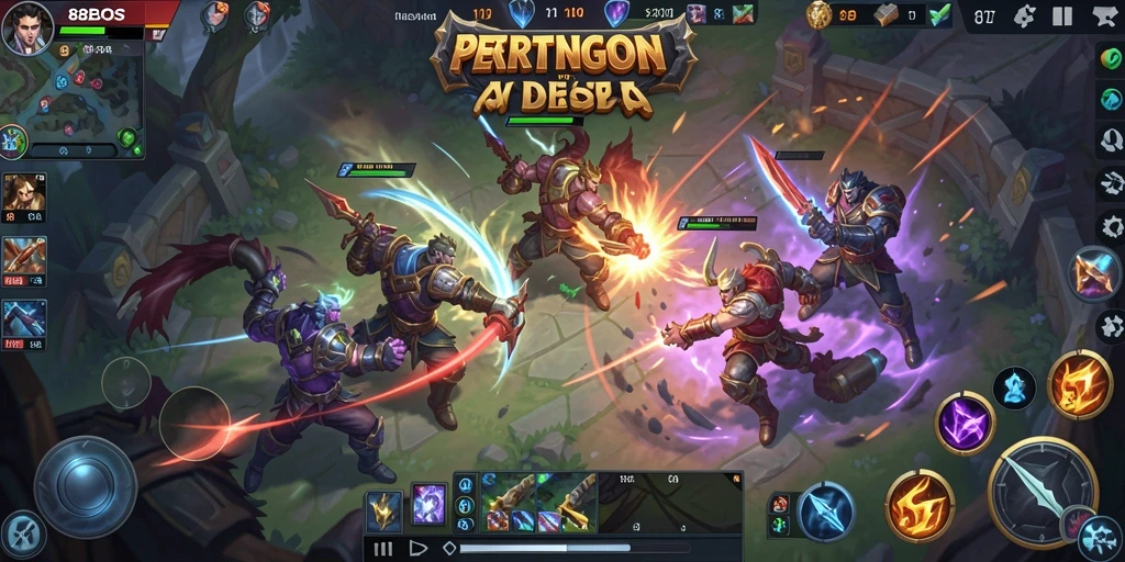 Tampilan gameplay seru di 88BOS dengan aksi MOBA intens.