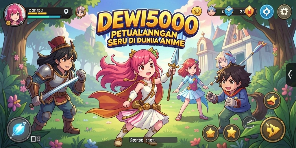 Tampilan gameplay seru di dunia DEWI5000 yang penuh aksi.