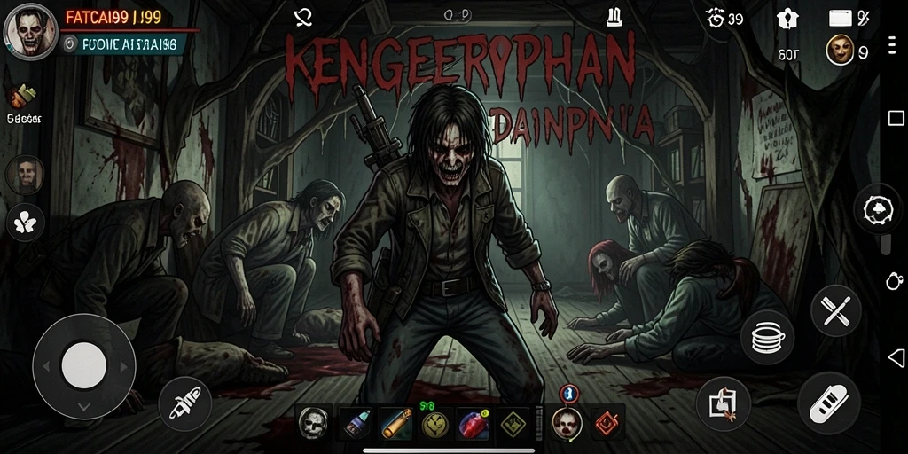 Screenshot gameplay FATCAI99 dengan suasana horor yang menegangkan.