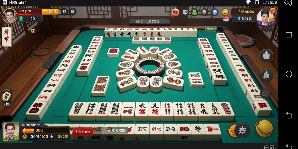 Tampilan gameplay <strong>HR89</strong> dengan ubin-ubin Mahjong yang cemerlang.