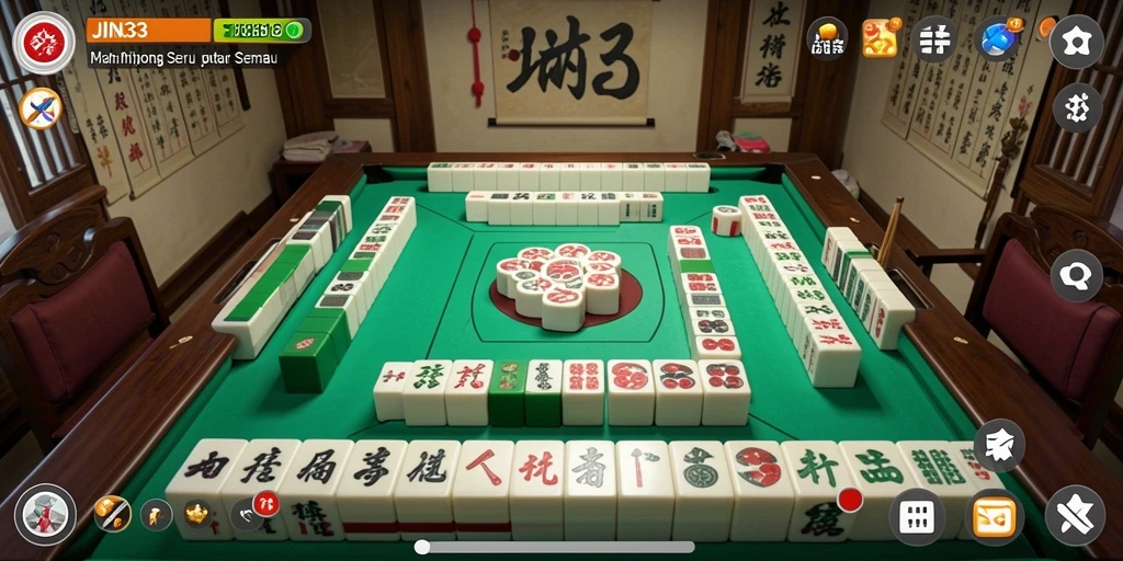 Screenshot gameplay JIN33 menampilkan aksi seru bermain Mahjong.