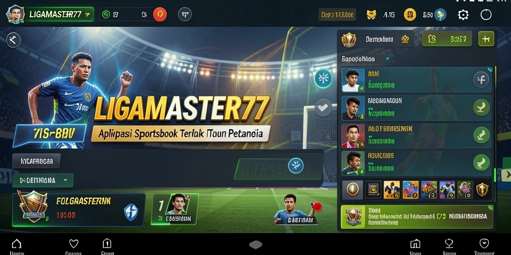 Tampilan gameplay LIGAMASTER77 dengan berbagai opsi taruhan olahraga.