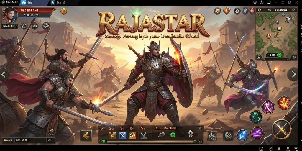 Tampilan permainan RAJASTAR yang menakjubkan saat pertarungan strategis.
