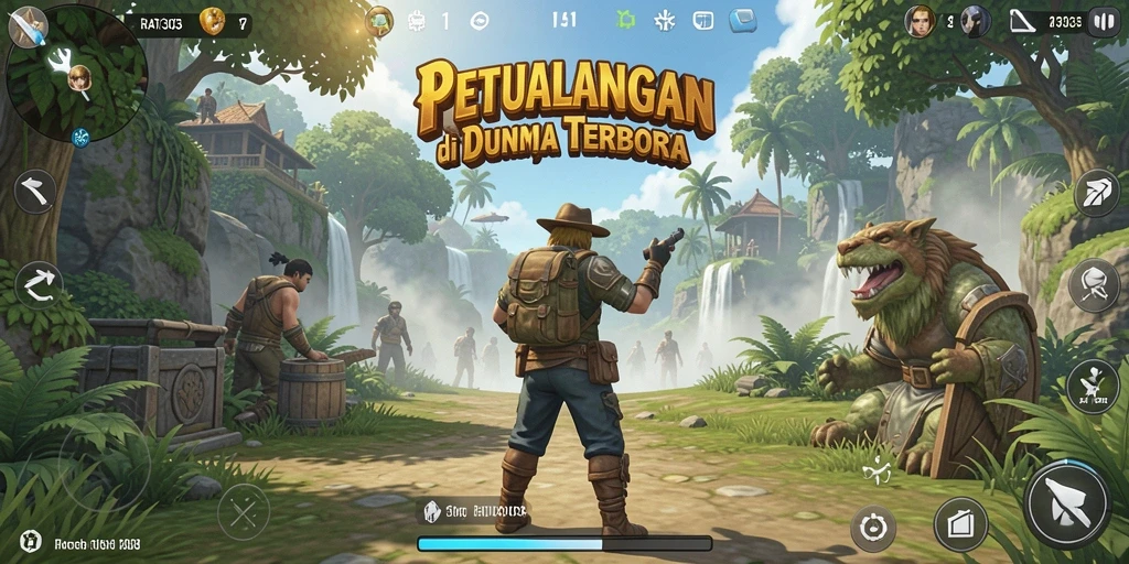 Screenshot menunjukkan gameplay seru di dunia terbuka RATU303.