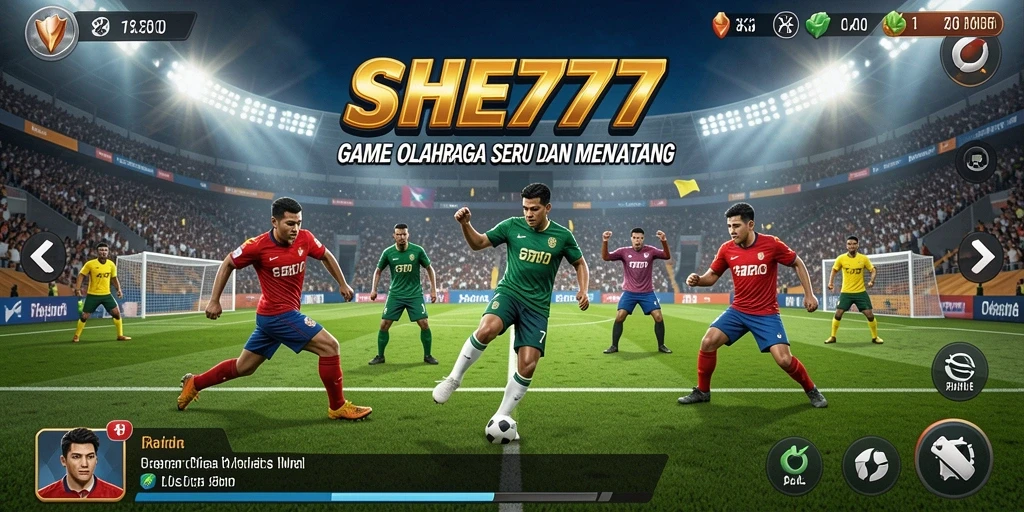 Tangkapan layar gameplay SHE777 yang menunjukkan aksi olahraga yang seru.