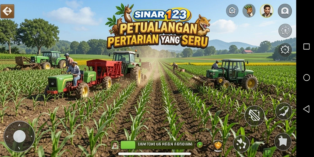 Screenshot gameplay menampilkan aktivitas bertani seru di SINAR123.