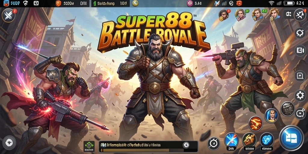 Screenshot dari aksi mendebarkan dalam game Battle Royale SUPER88.