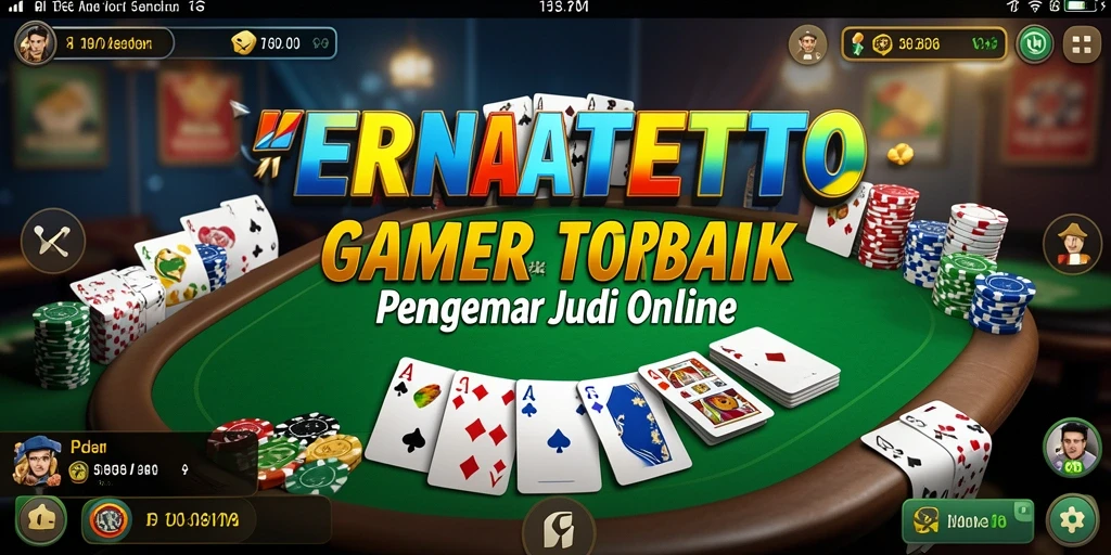 Gameplay TERNATETOTO yang mendebarkan dengan pemain bersaing di meja poker.