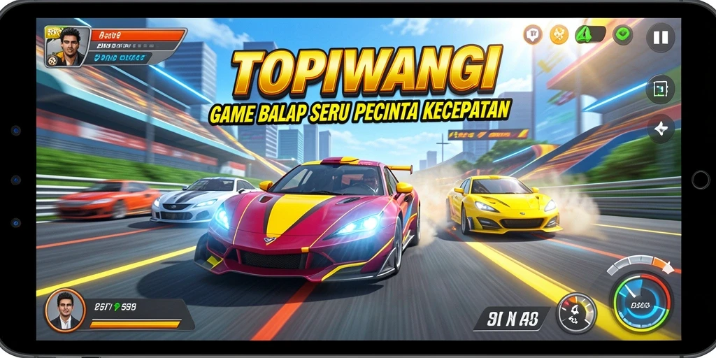 Gameplay Racing yang seru dan mendebarkan di TOPIWANGI.