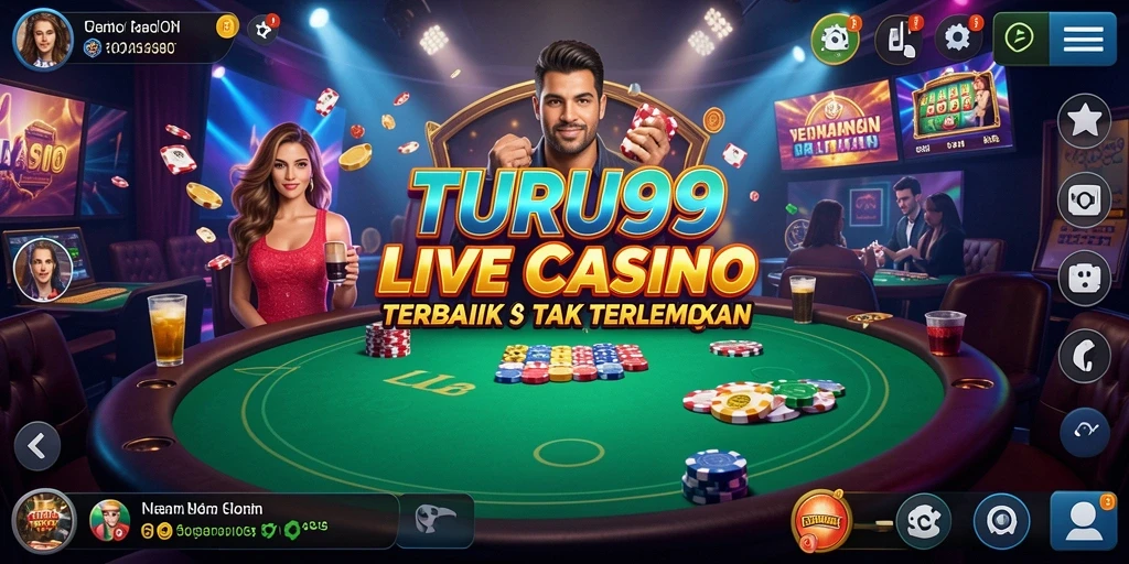 Tampilan gameplay TURU99 yang menegangkan dan interaktif di Live Casino.